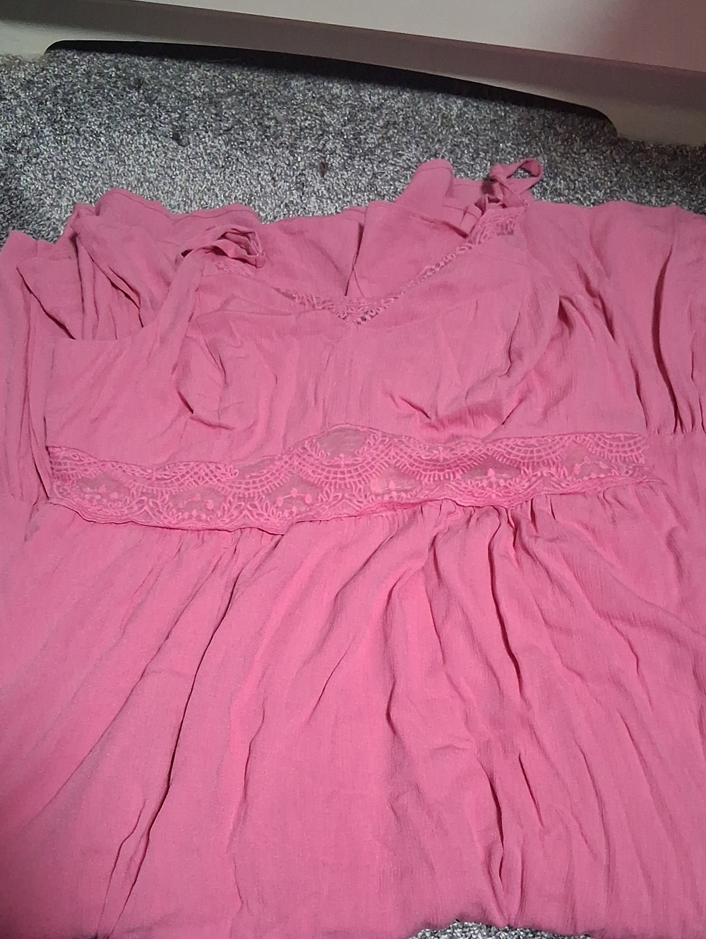 torrid Pink Lace-Trim Maxi Dress